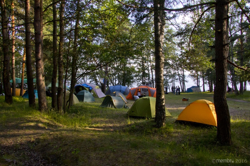 Палаточный лагерь участников фестиваля на территории базы отдыха «Лосево»